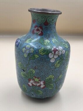vintage Chinese cloisonné vase, often dating to the mid-20th century.